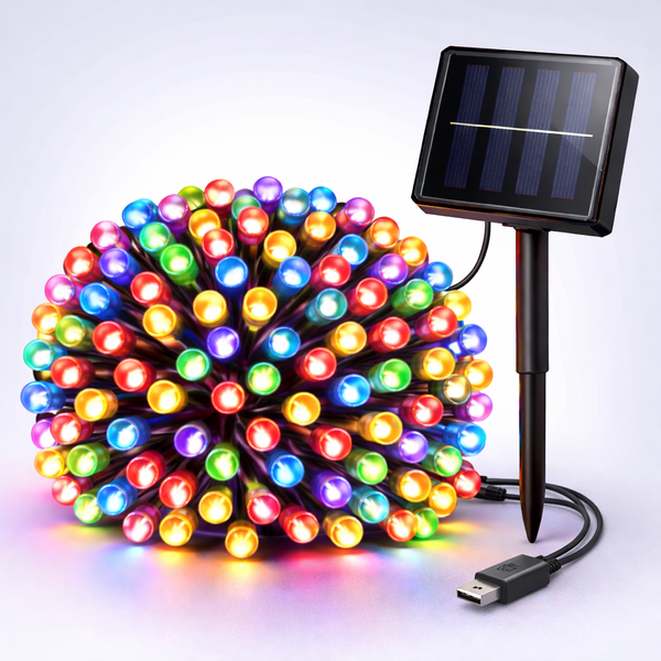 200 Multi-Colour LED Fairy Lights – Dual Powered
