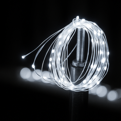 100 Bright White LED Solar Micro String Lights