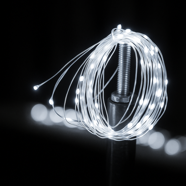 100 Bright White LED Solar Micro String Lights